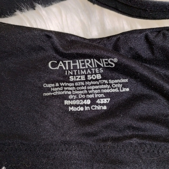 Catherines Full-Coverage Smooth Underwire Bra Black size 50B - Picture 4 of 4